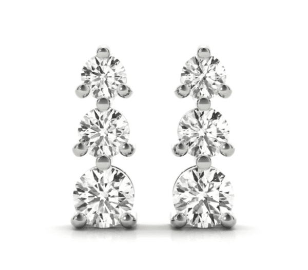 Triple Stack Diamond Studs - Image 2